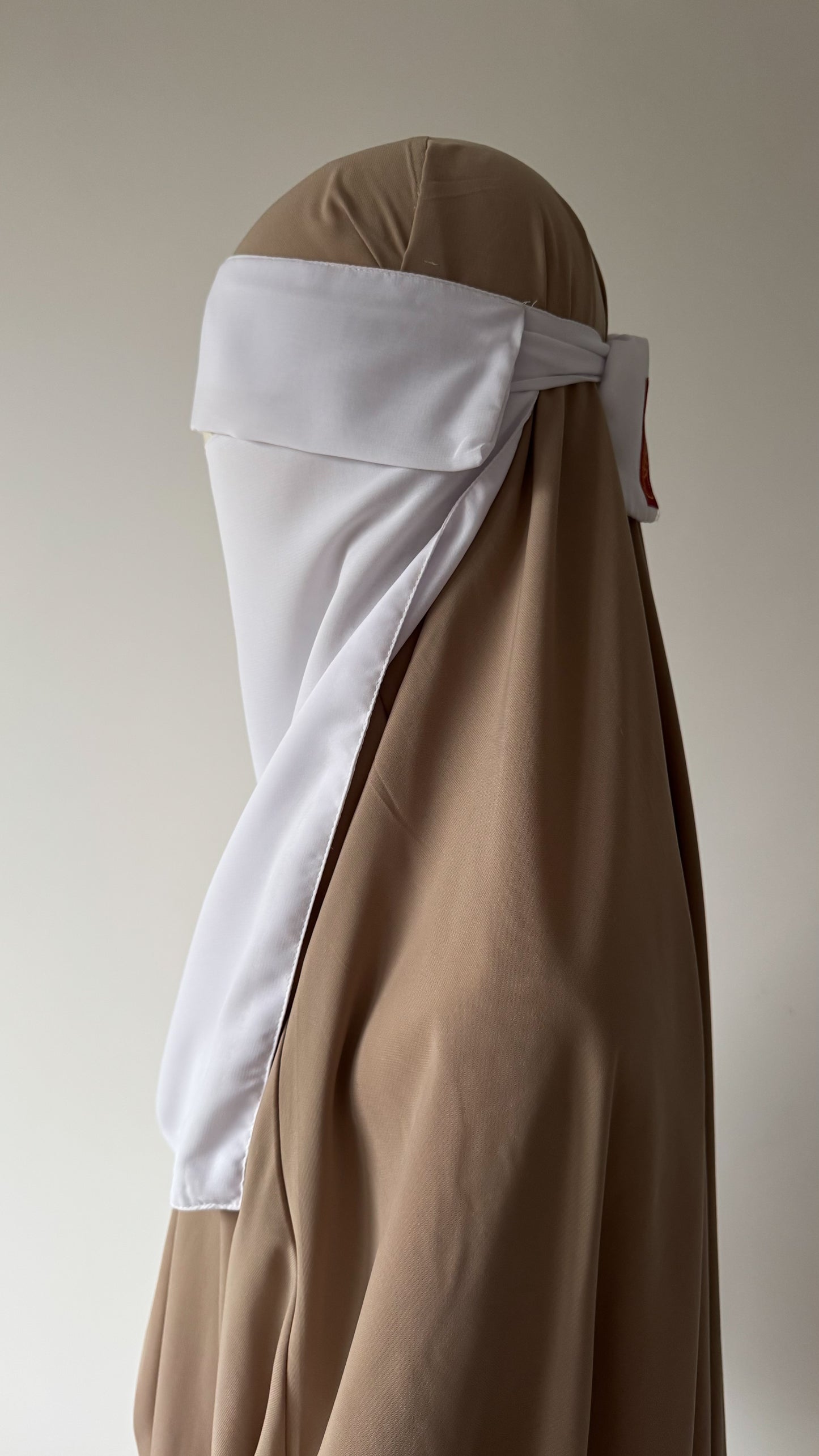 Simple Niqab with flap - White - Gamila Muslimah