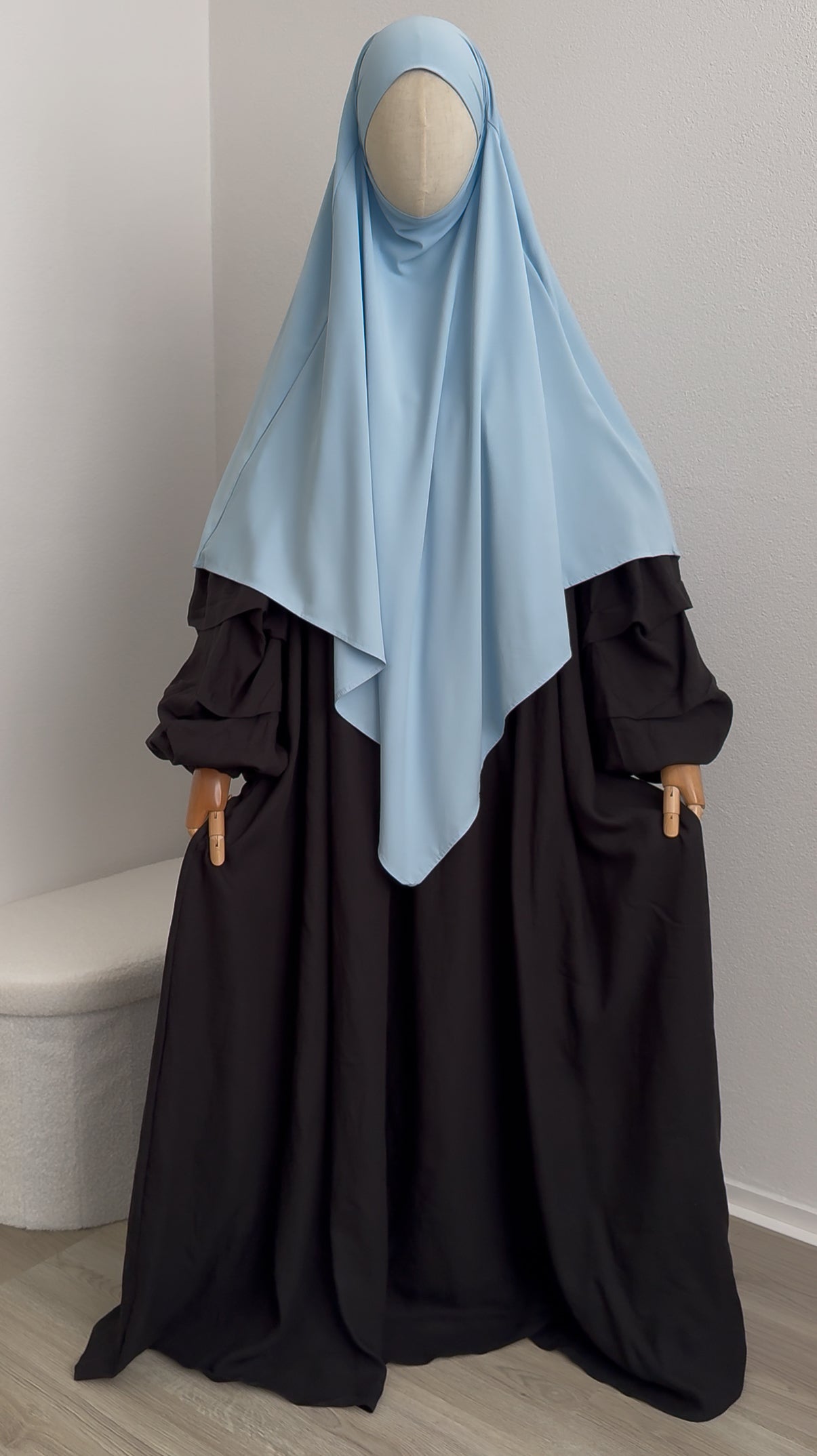 Abaya Laalia Viscose & Linen - Black - Gamila Muslimah