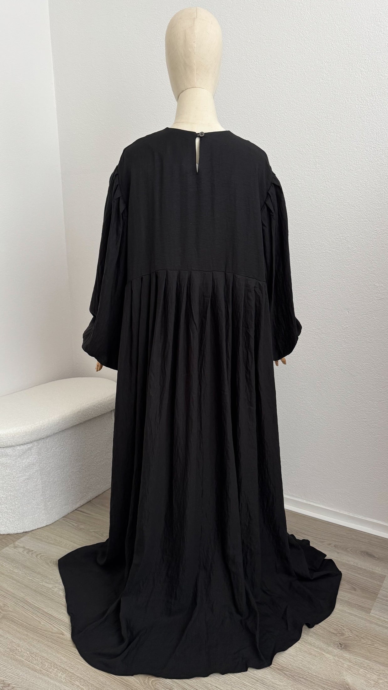 Abaya Lila Viscose & Linen - Black - Gamila Muslimah