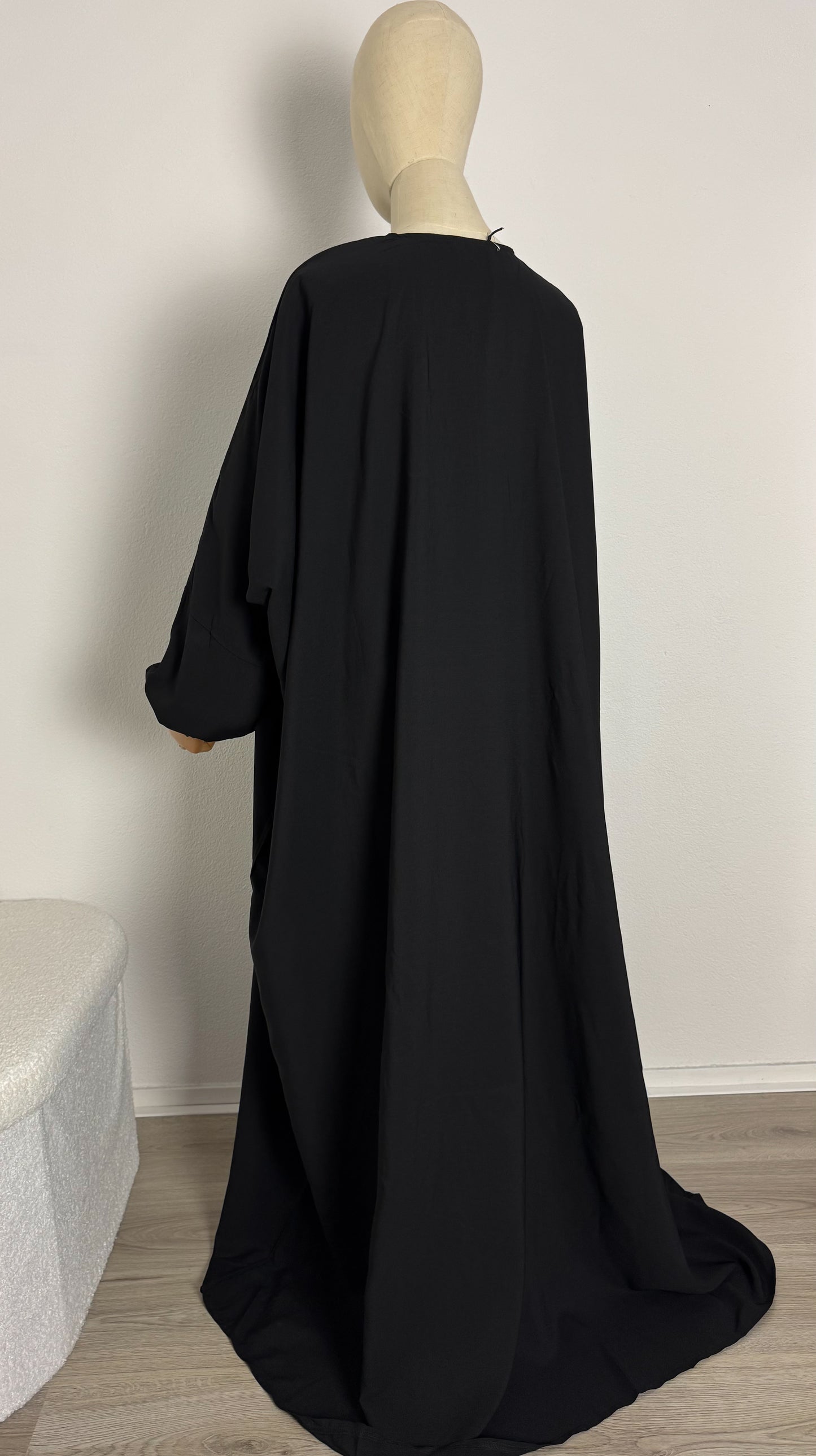 Abaya Papillon WITH ZIPPER - Black (Breastfeeding friendly) - Gamila Muslimah