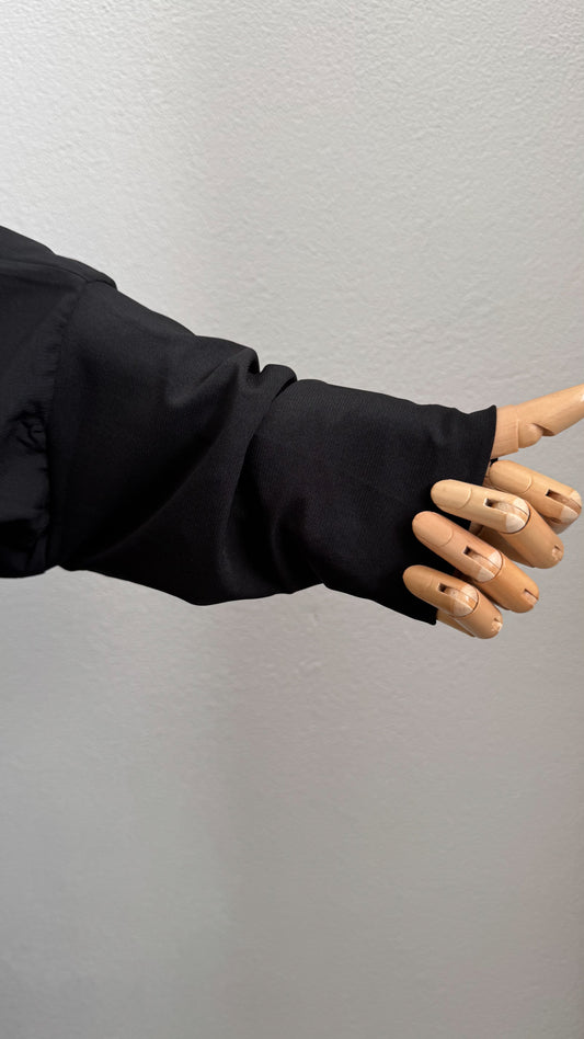 Jilbab Widad Microfibre - Black Elastic Sleeve - Gamila Muslimah