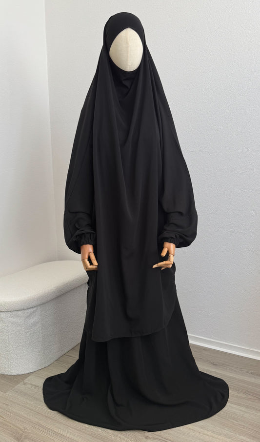 Jilbab Widad Microfibre - Black - Gamila Muslimah