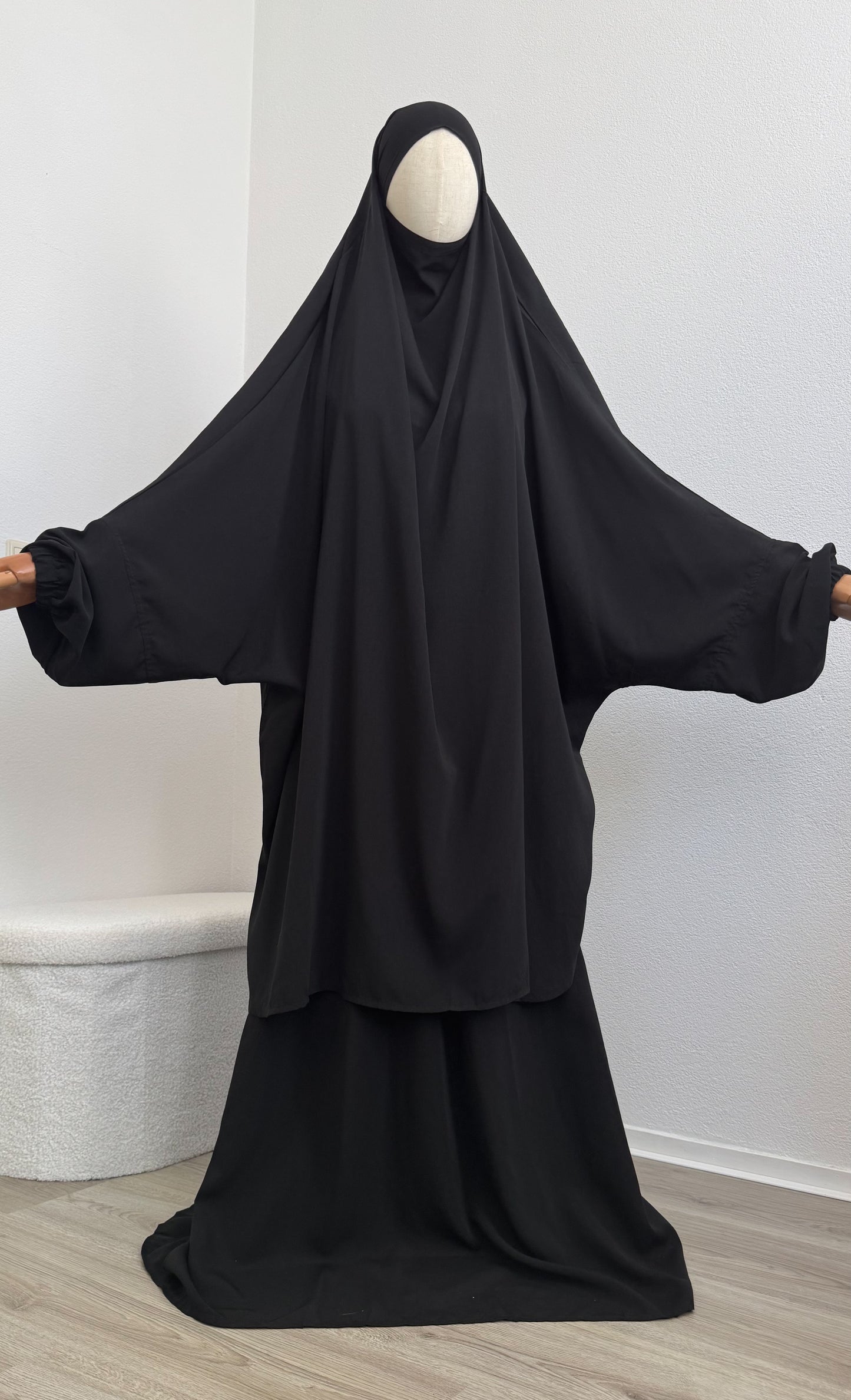 Jilbab Widad Microfibre - Black - Gamila Muslimah