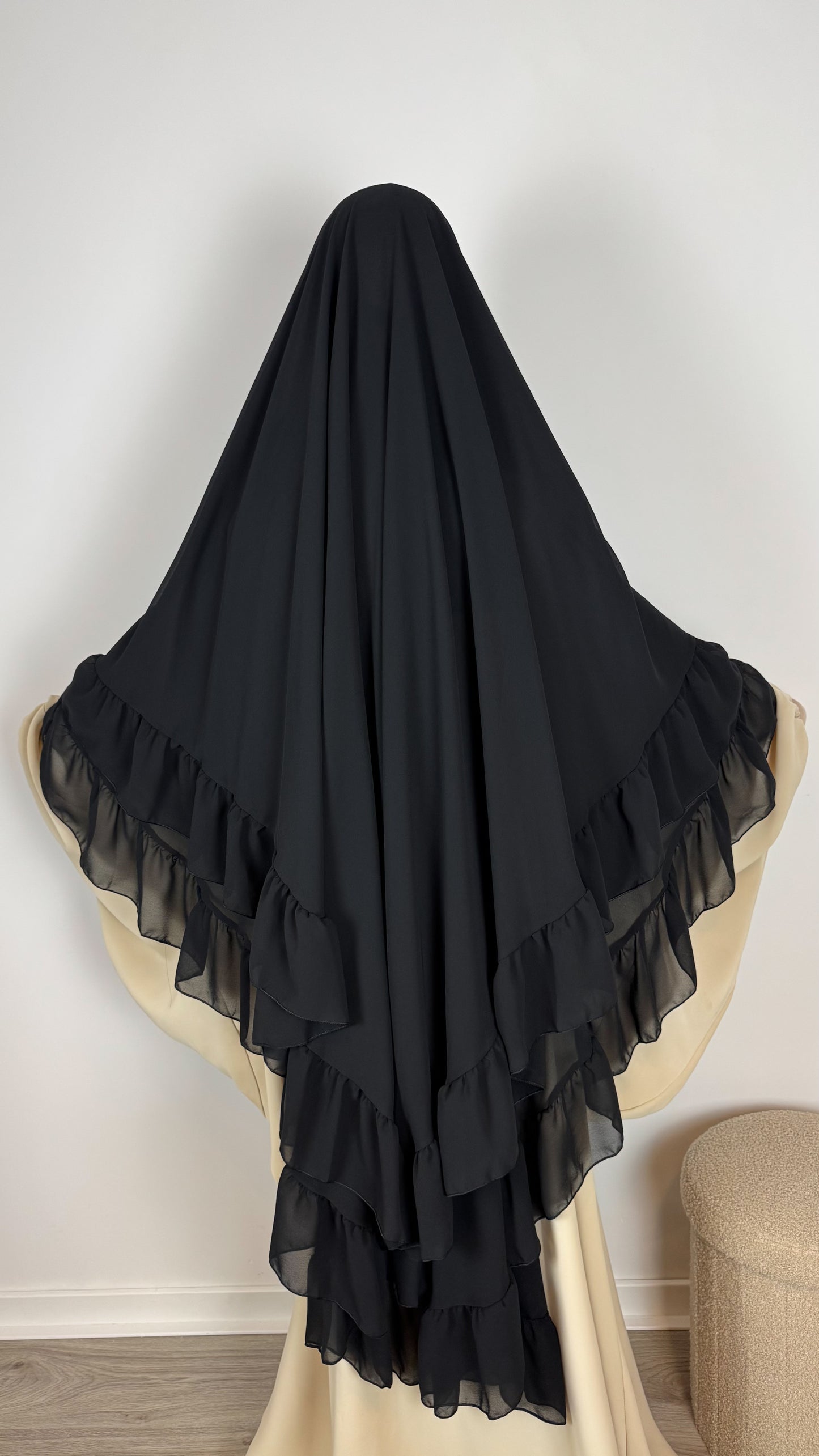 Khimar Mousline - Black - Gamila Muslimah
