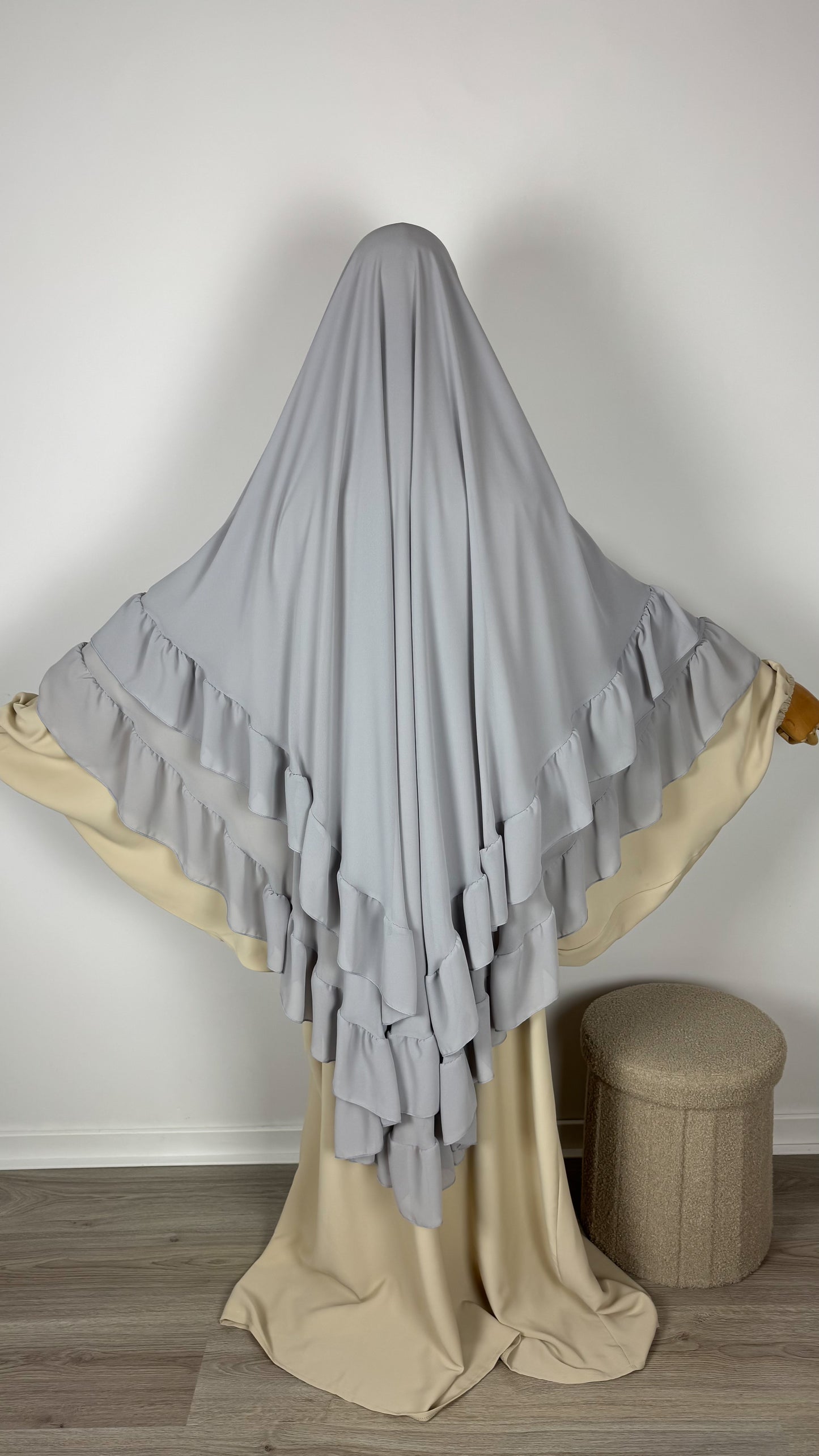 Khimar Mousline - Light Grey - Gamila Muslimah