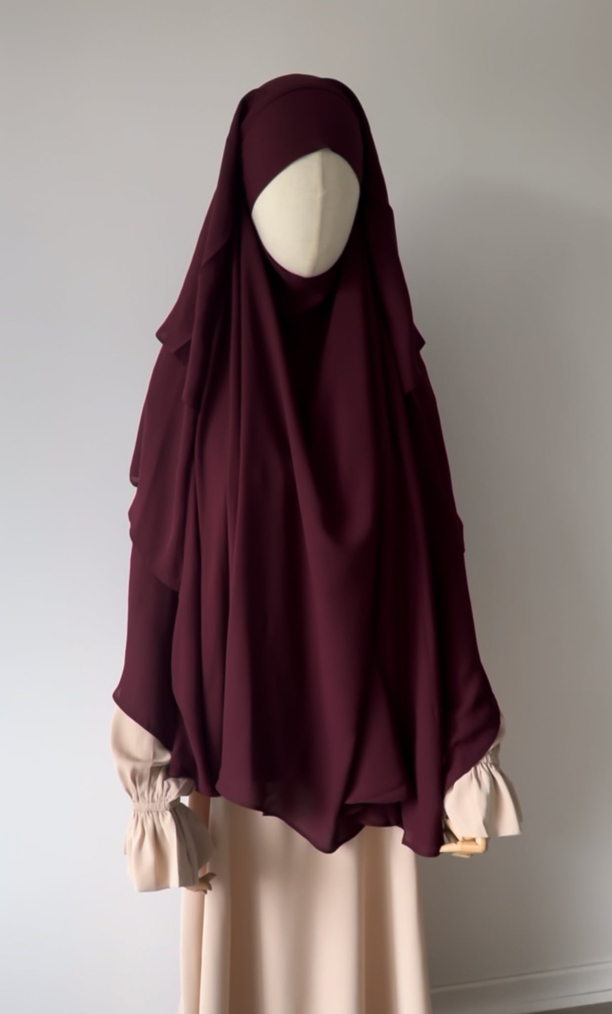Khimar Triple Modesty - Burgundy - Gamila Muslimah