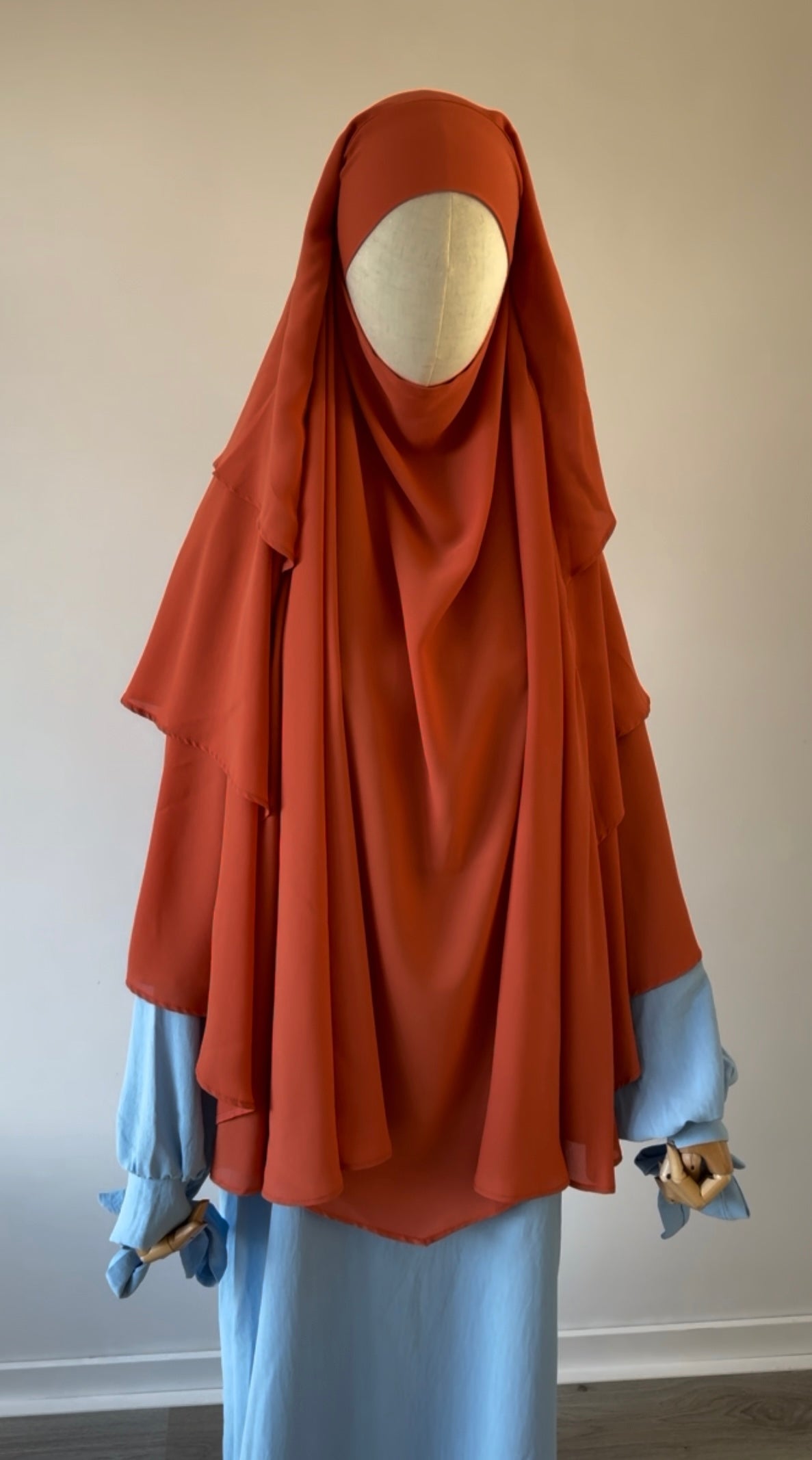 Khimar Triple Modesty - Orange - Gamila Muslimah