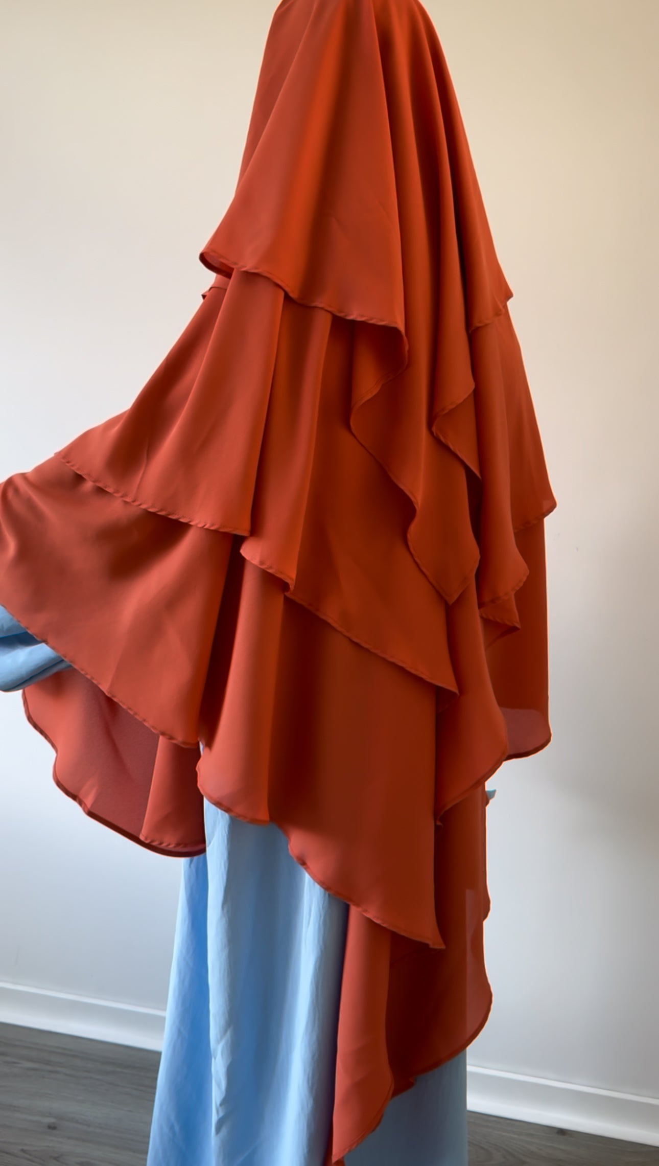 Khimar Triple Modesty - Orange - Gamila Muslimah