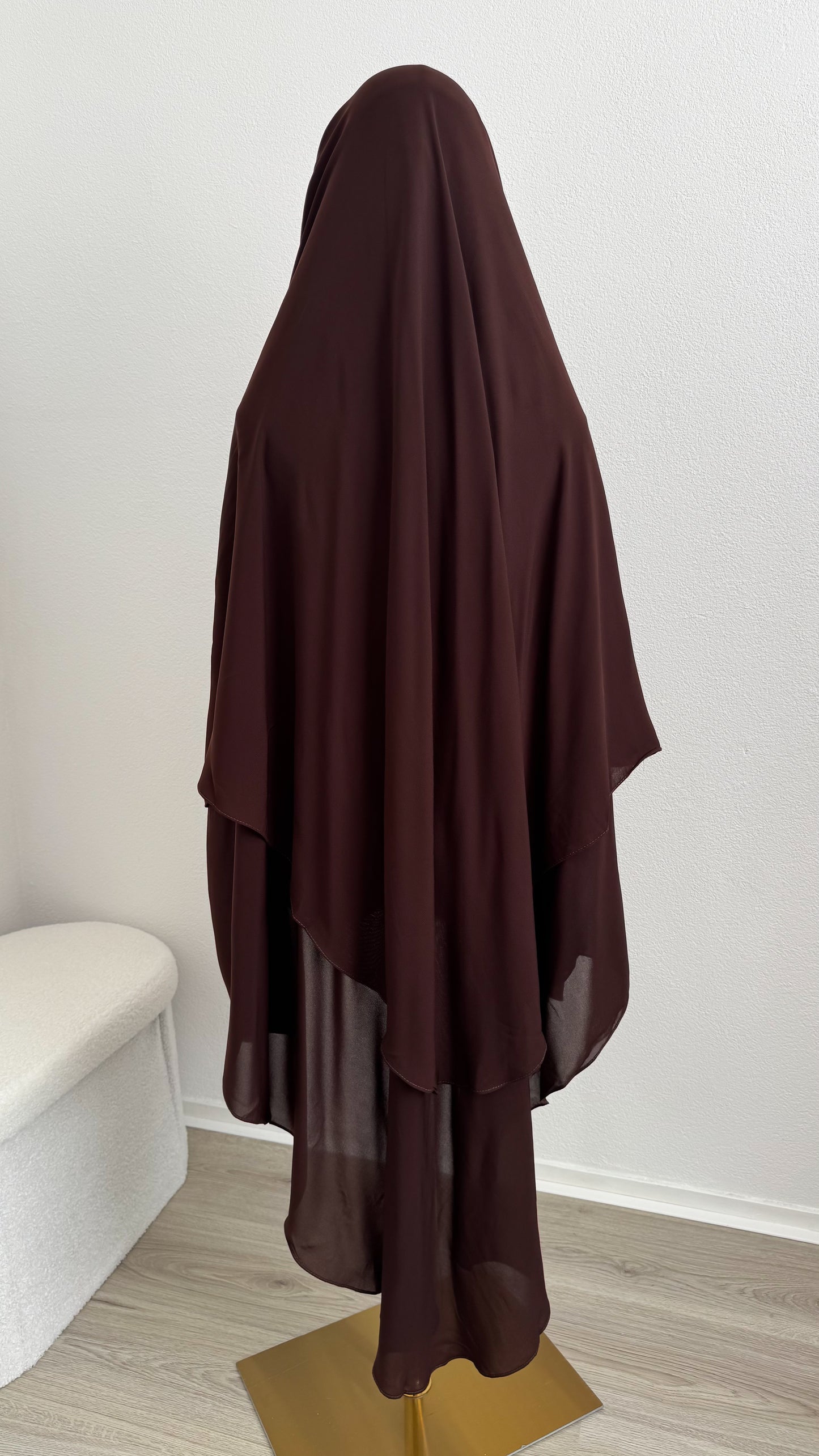 Maxi Niqab Khadija with Flap and Clips - Chocolate - Gamila Muslimah