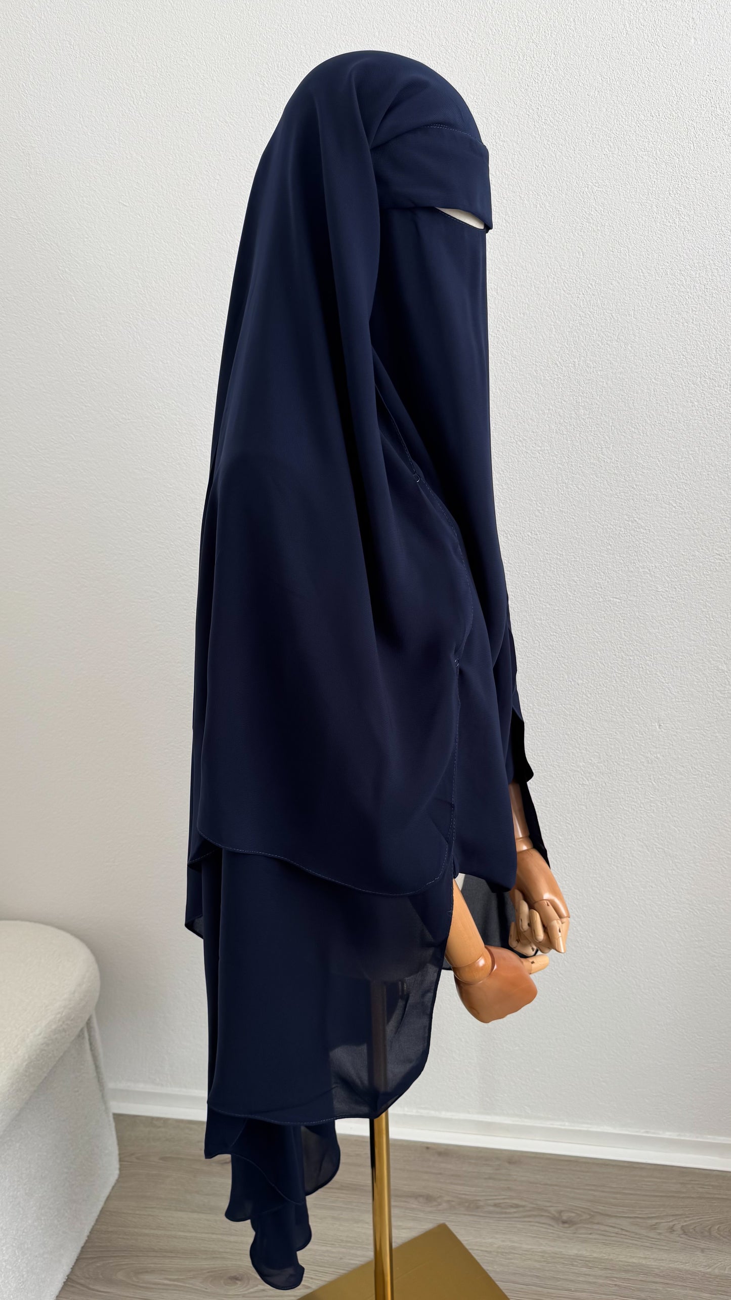Maxi Niqab Khadija with Flap and Clips - Night Blue - Gamila Muslimah