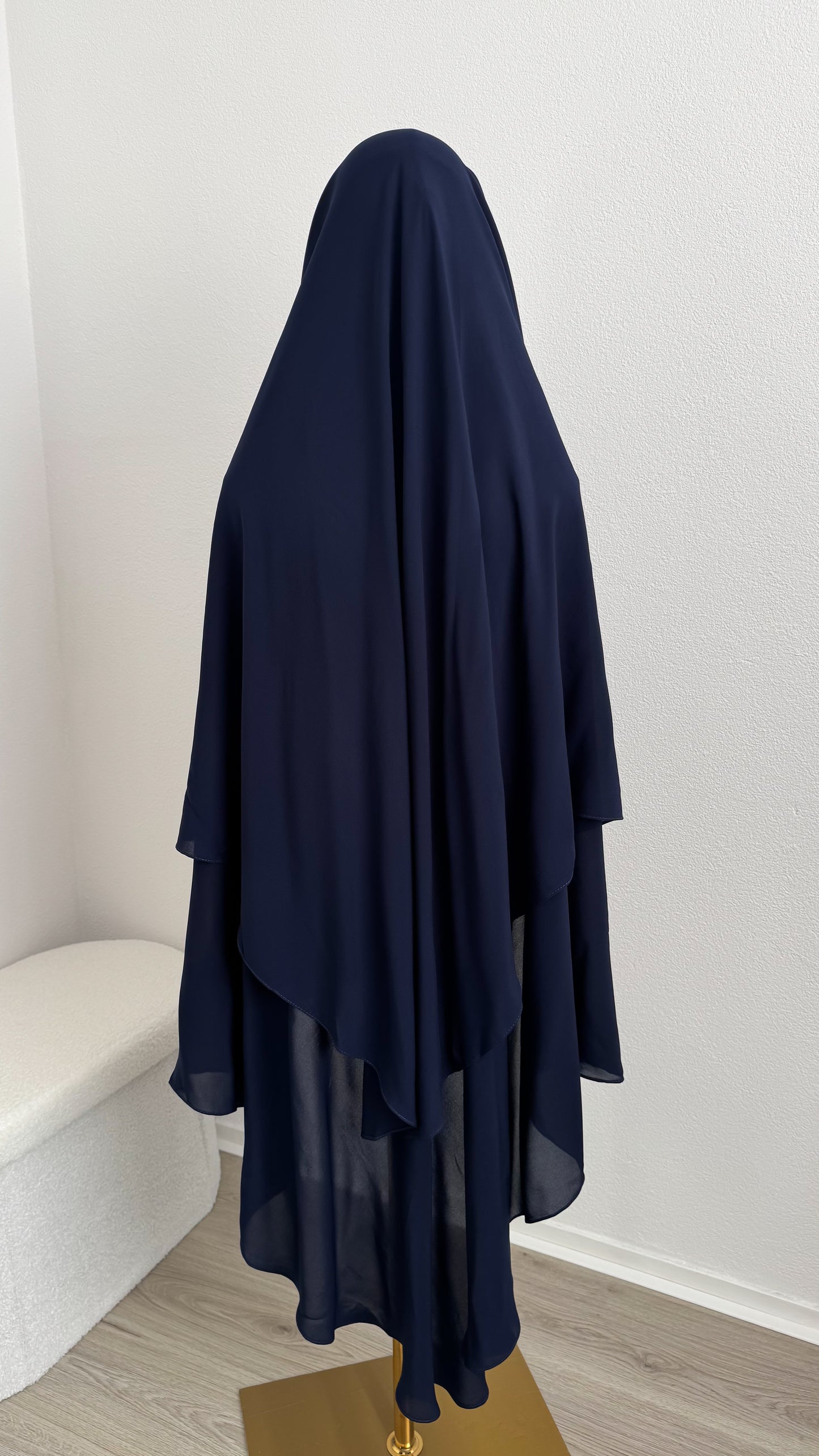 Maxi Niqab Khadija with Flap and Clips - Night Blue - Gamila Muslimah