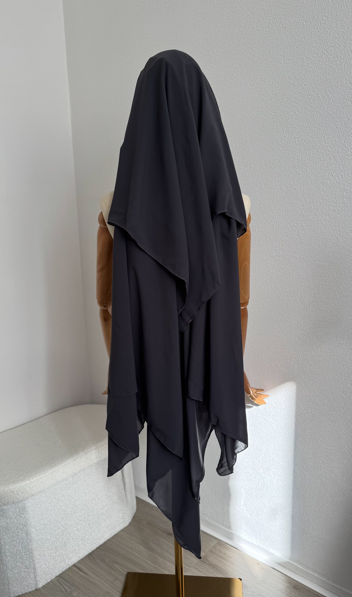 Niqab Aisha- with nose string - Anthracite Grey - Gamila Muslimah
