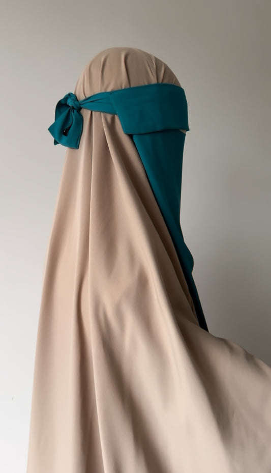 Simple Niqab with flap - Sea Blue - Gamila Muslimah