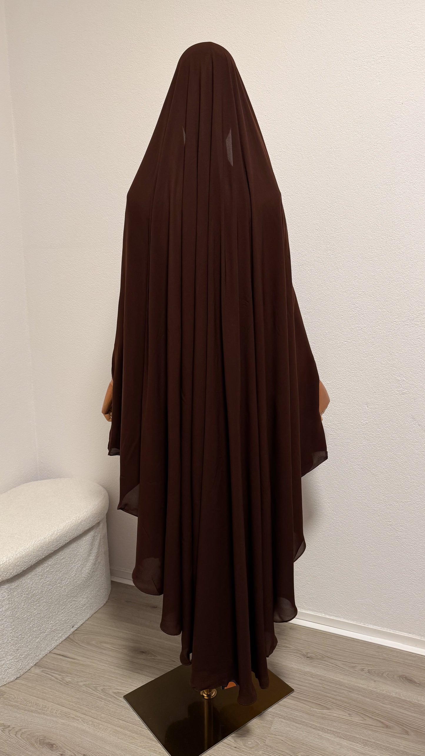 Muslimah Overhead Cape with elastic - Chocolate