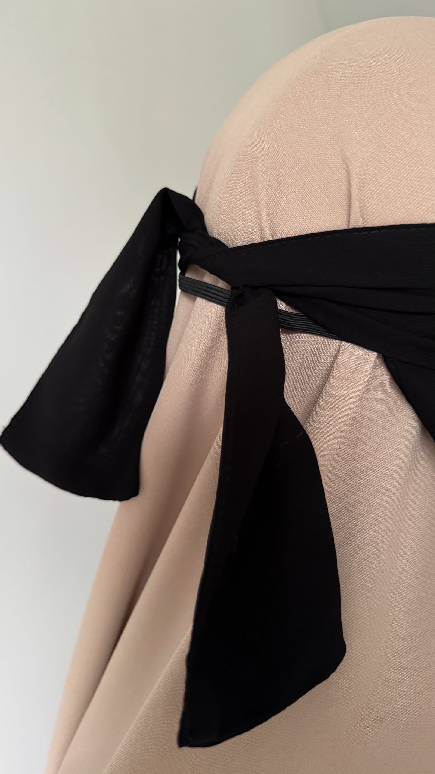 Budget Niqab 2 pieces with elastic - Black