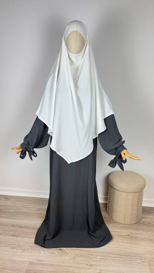 Abaya Hijabsenzo Jazz - Dark Grey - Gamila Muslimah