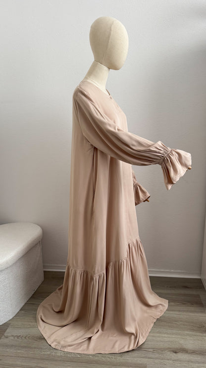 Abaya Maryam Viscose - Beige - Gamila Muslimah