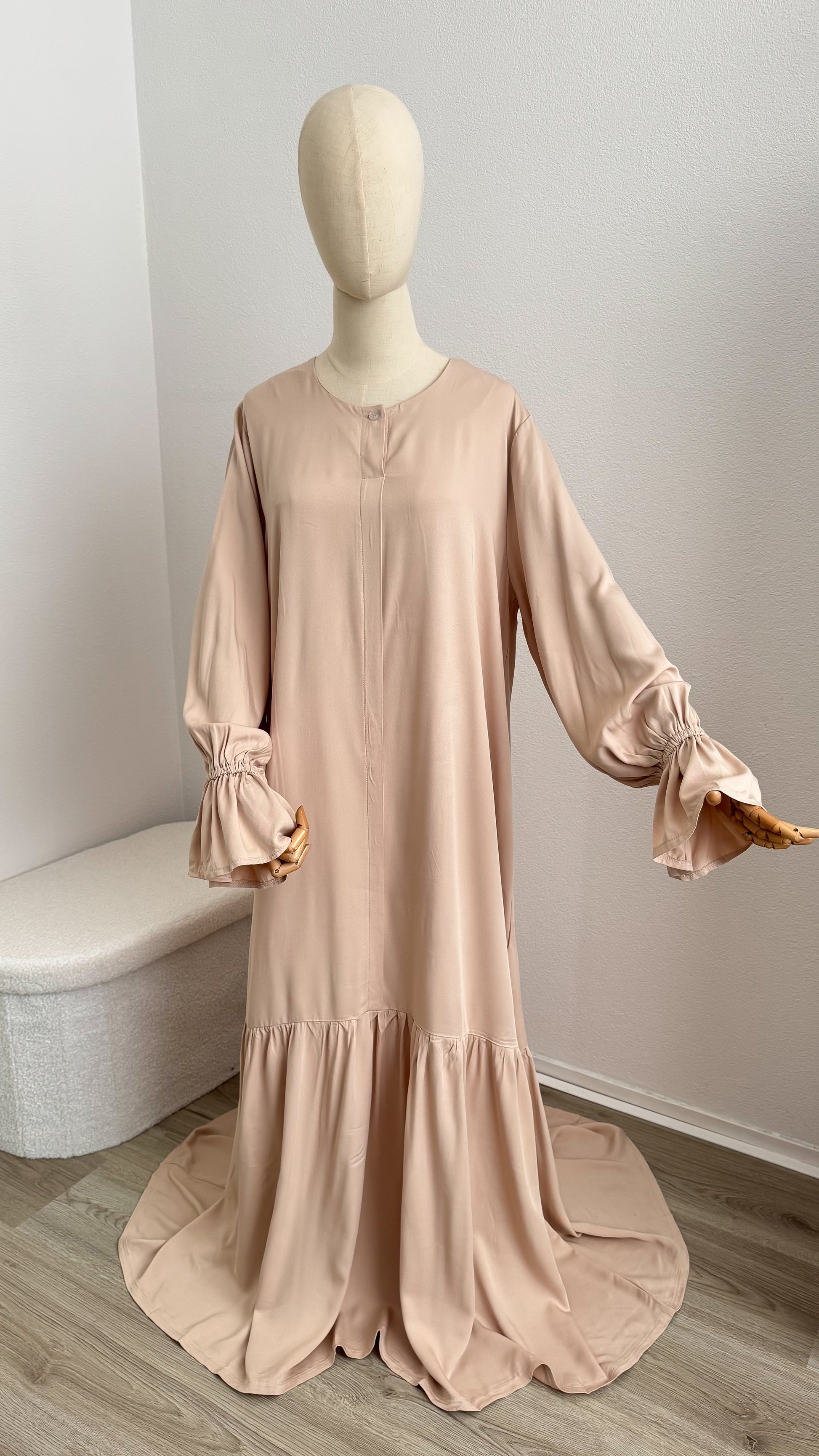 Abaya Maryam Viscose - Beige - Gamila Muslimah