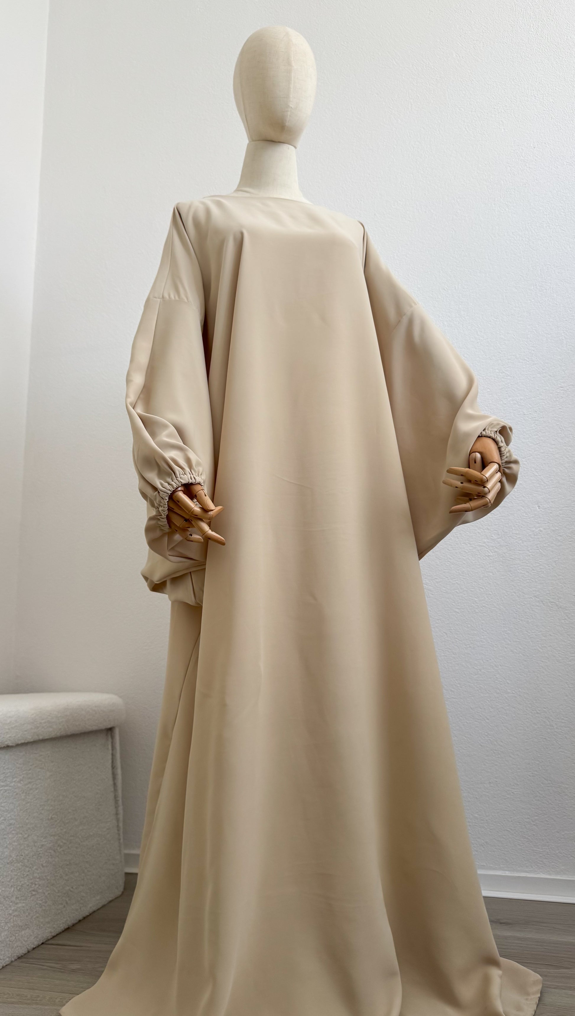 cream abaya dress BeigeAbaya