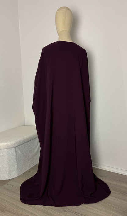 Abaya Papillon - WITH ZIPPER - Dark Plum (Breastfeeding friendly) - Gamila Muslimah