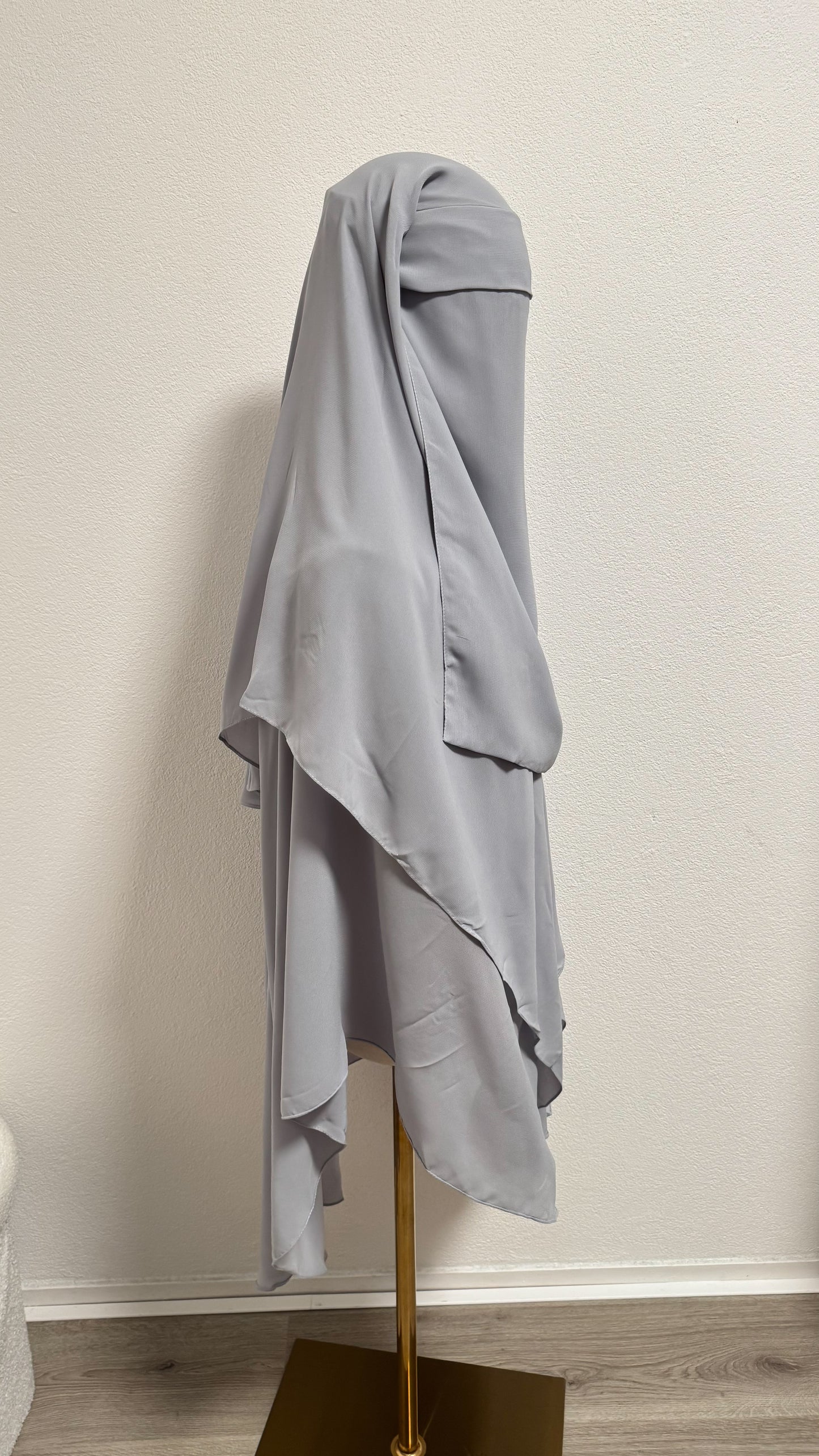 Niqab Asiyah with clips - Light Grey