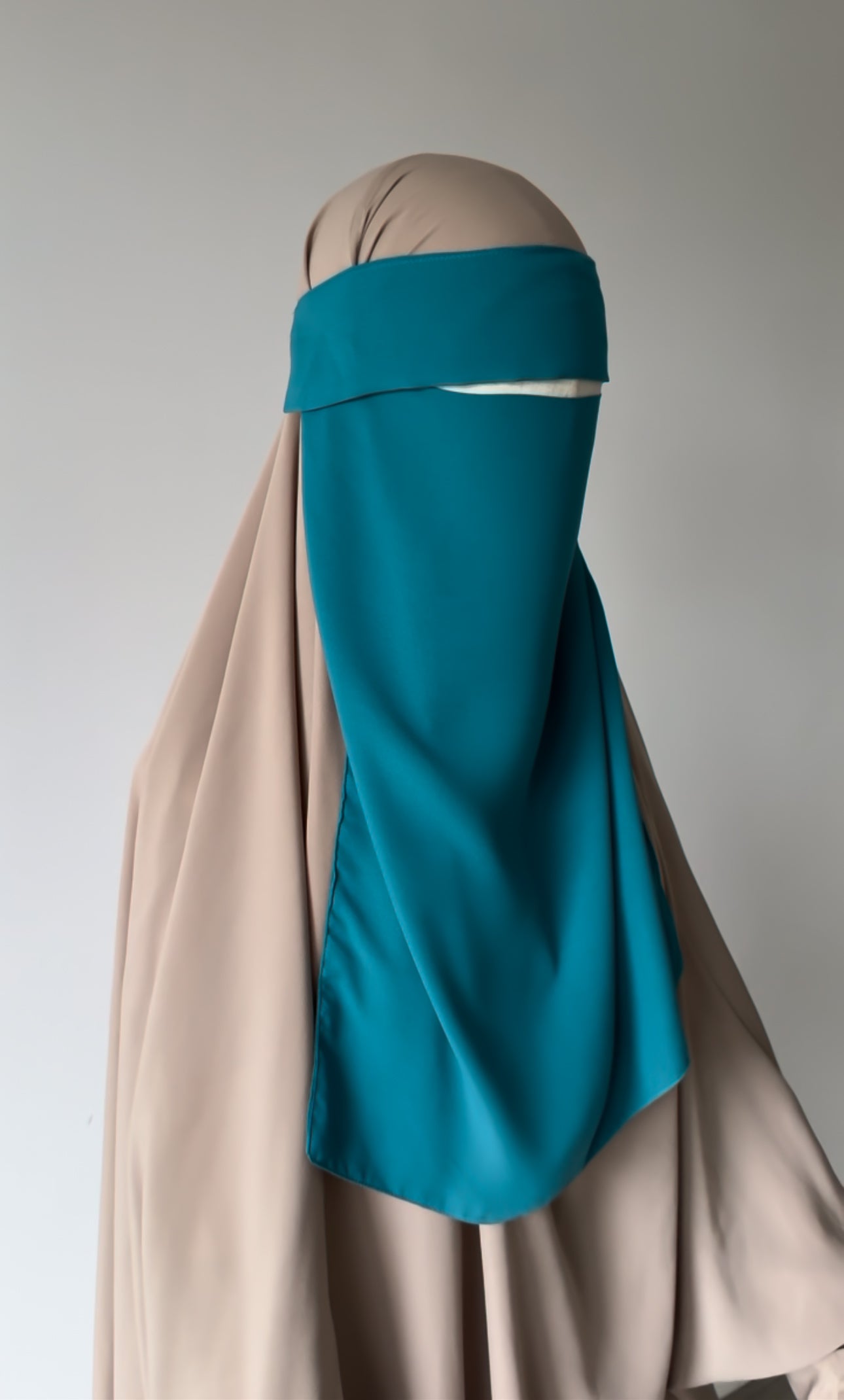 Simple Niqab with flap - Sea Blue