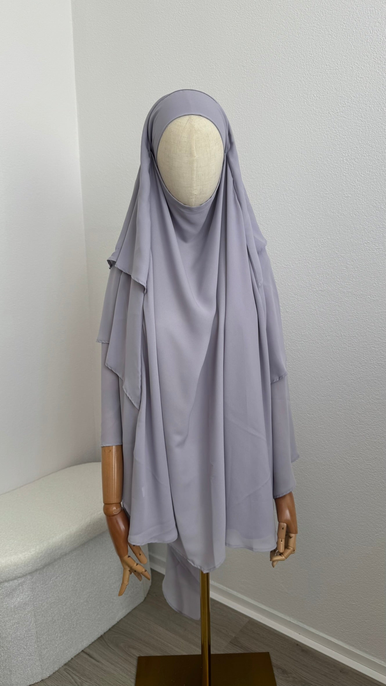 Khimar Triple Modesty - Light Grey