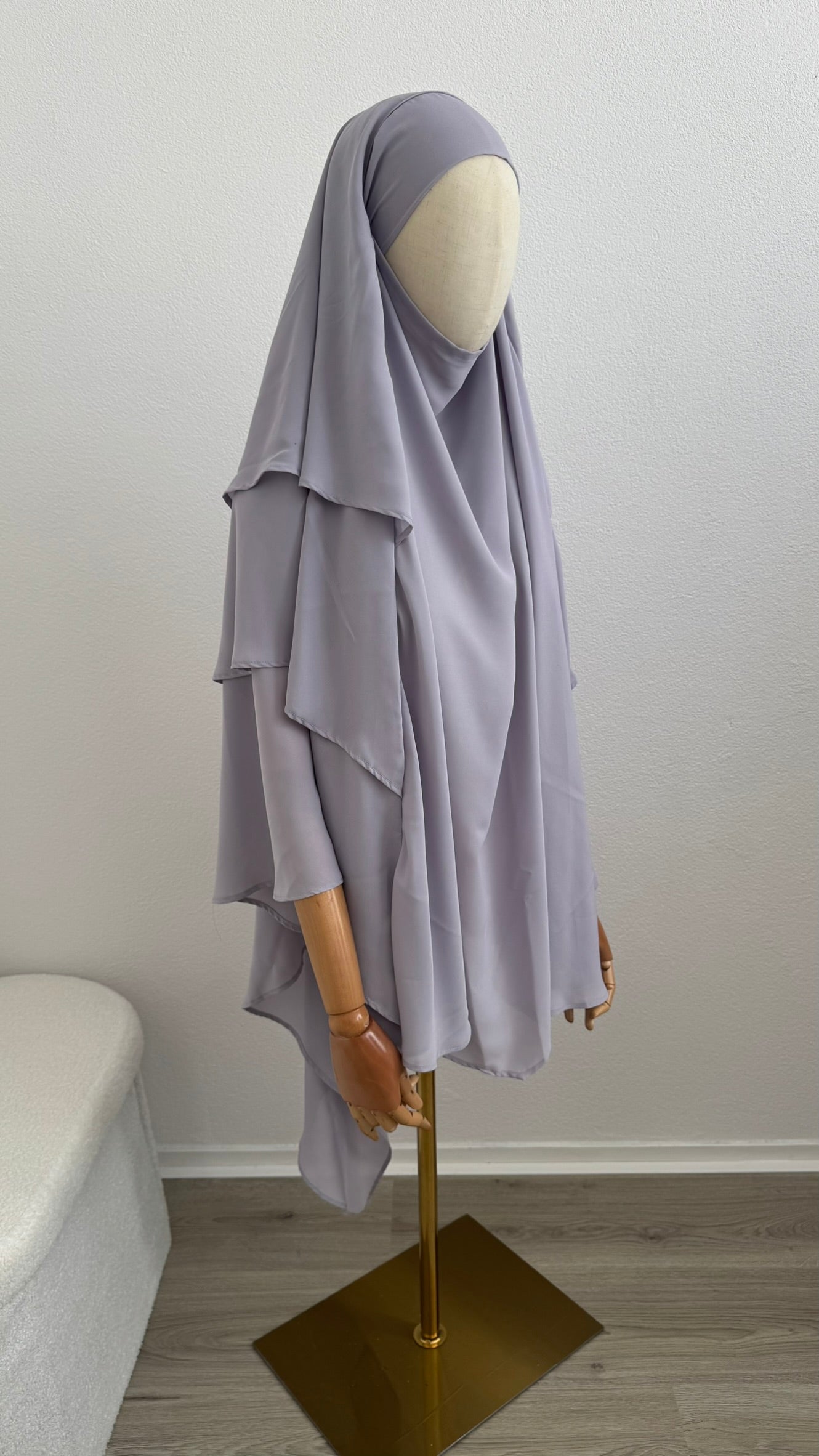 Khimar Triple Modesty - Light Grey