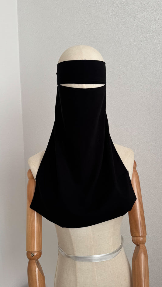 Simple Niqab Pinch Style- Black