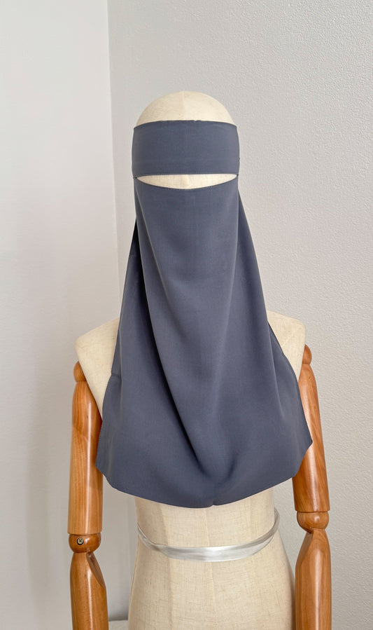 Simple Niqab Pinch Style- Dark Grey