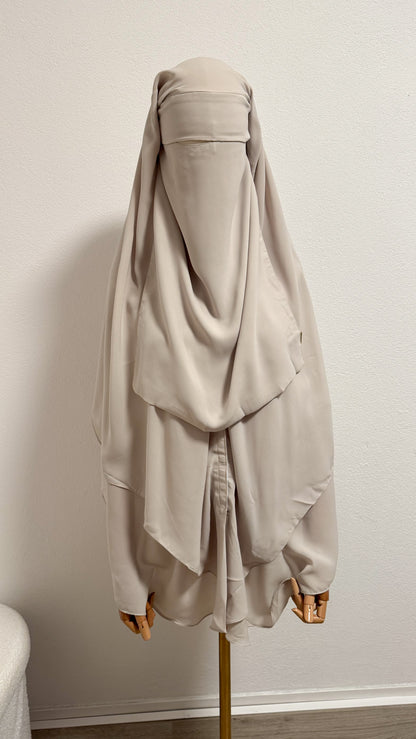 Niqab Asiyah with clips - Cream