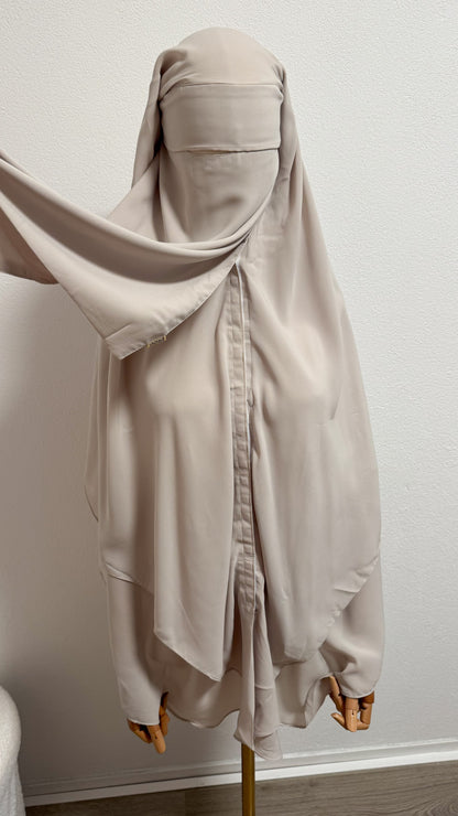 Niqab Asiyah with clips - Cream