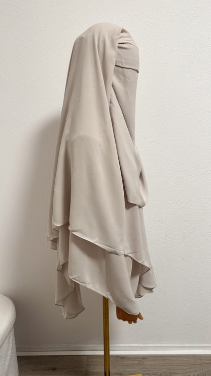 Niqab Asiyah with clips - Cream