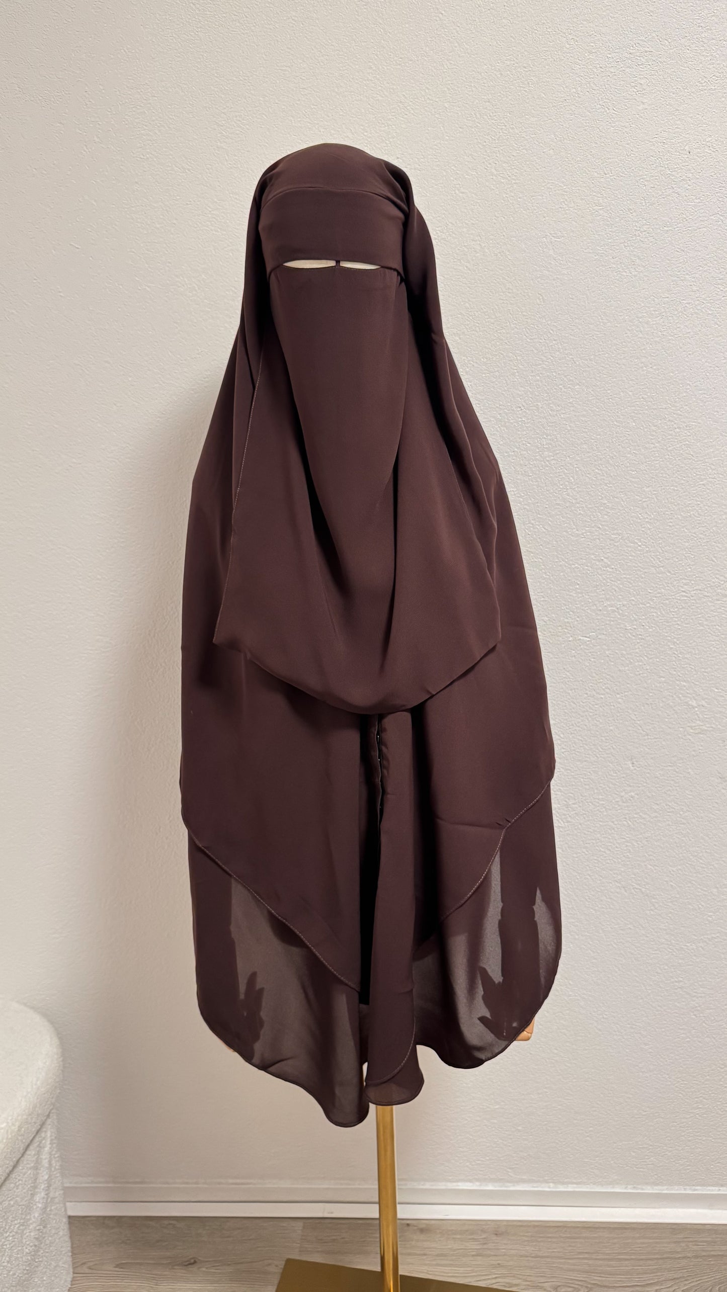 Niqab Asiyah with clips - Chocolate