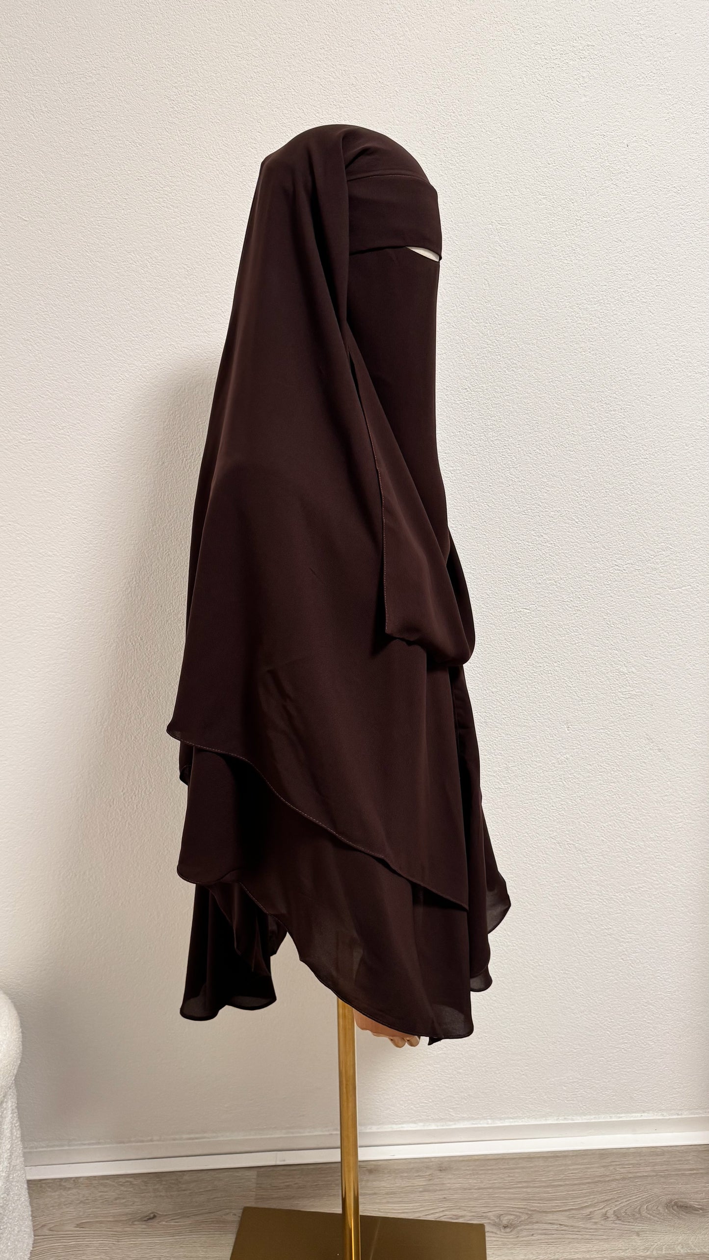 Niqab Asiyah with clips - Chocolate