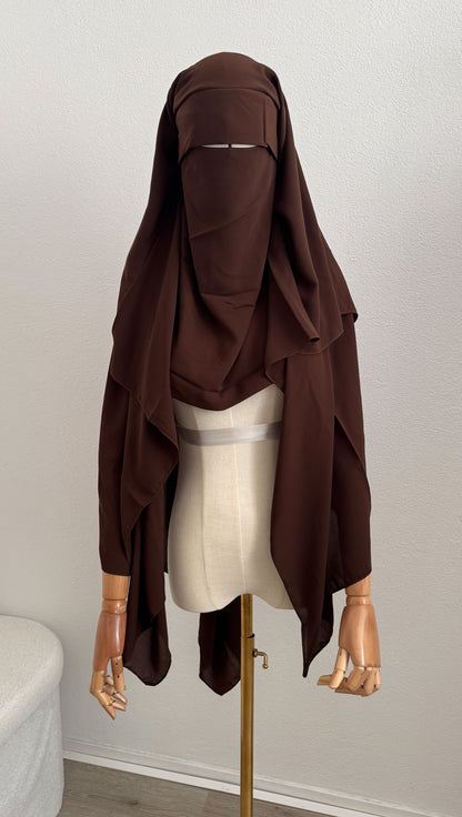 Niqab Aisha- with flap - Chocolate