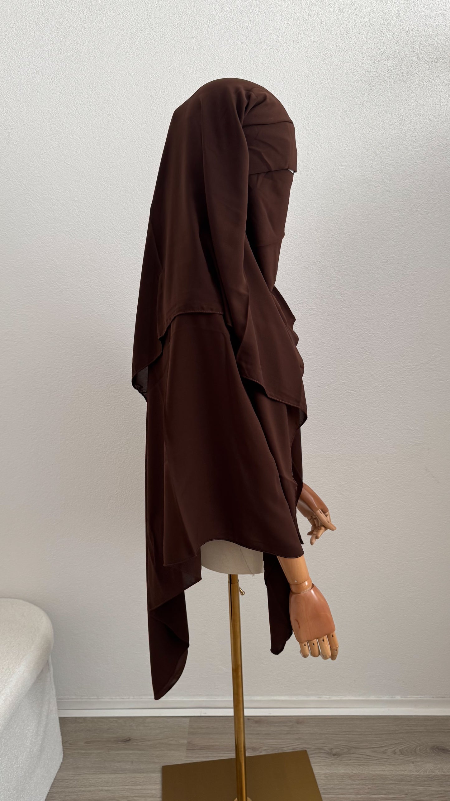 Niqab Aisha- with flap - Chocolate