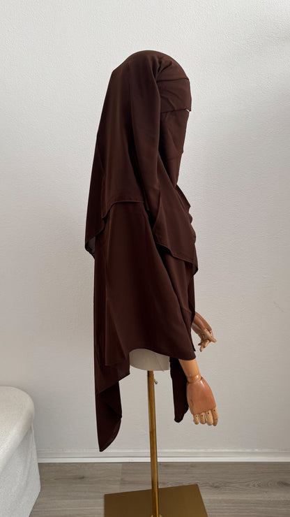 Niqab Aisha- with flap - Chocolate