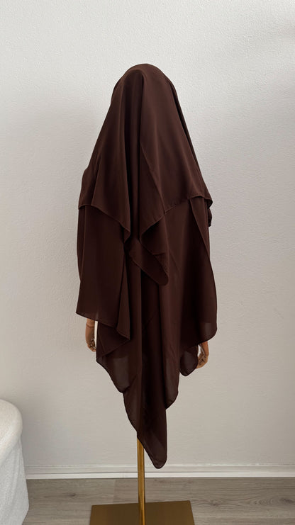 Niqab Aisha- with flap - Chocolate