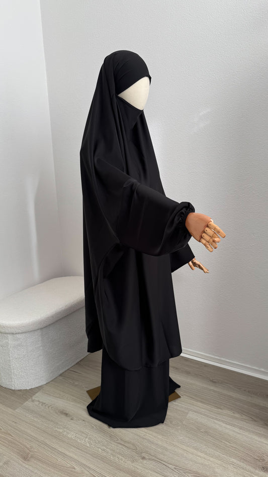 Jilbab Amina - Black - Medina Silk - Gamila Muslimah