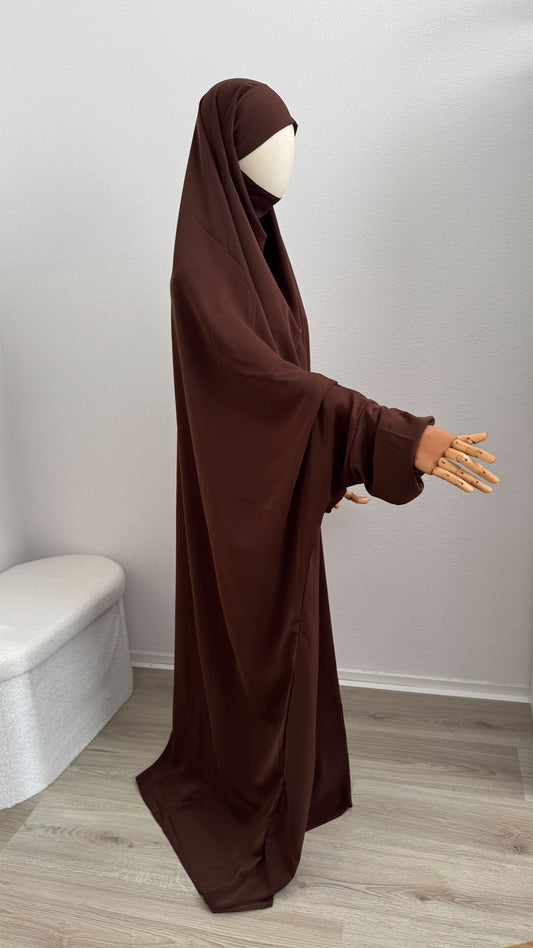 Jilbab Basma - Medina Silk - Chocolate - Gamila Muslimah