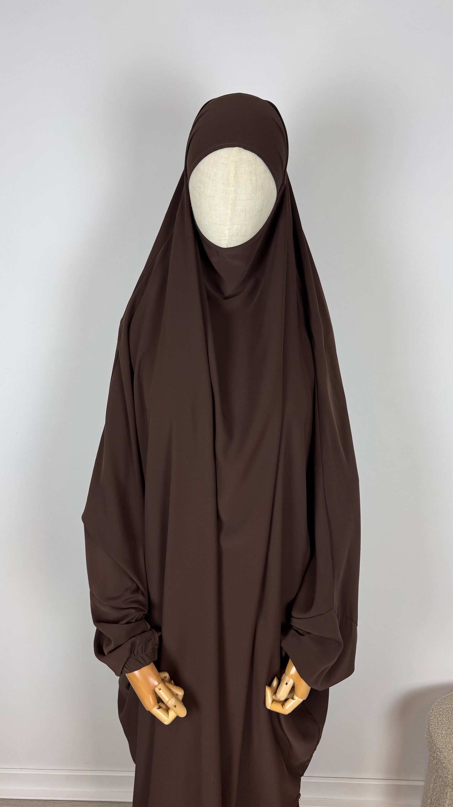 Jilbab Medina Silk with HALAL PANTS- Chocolate - Gamila Muslimah