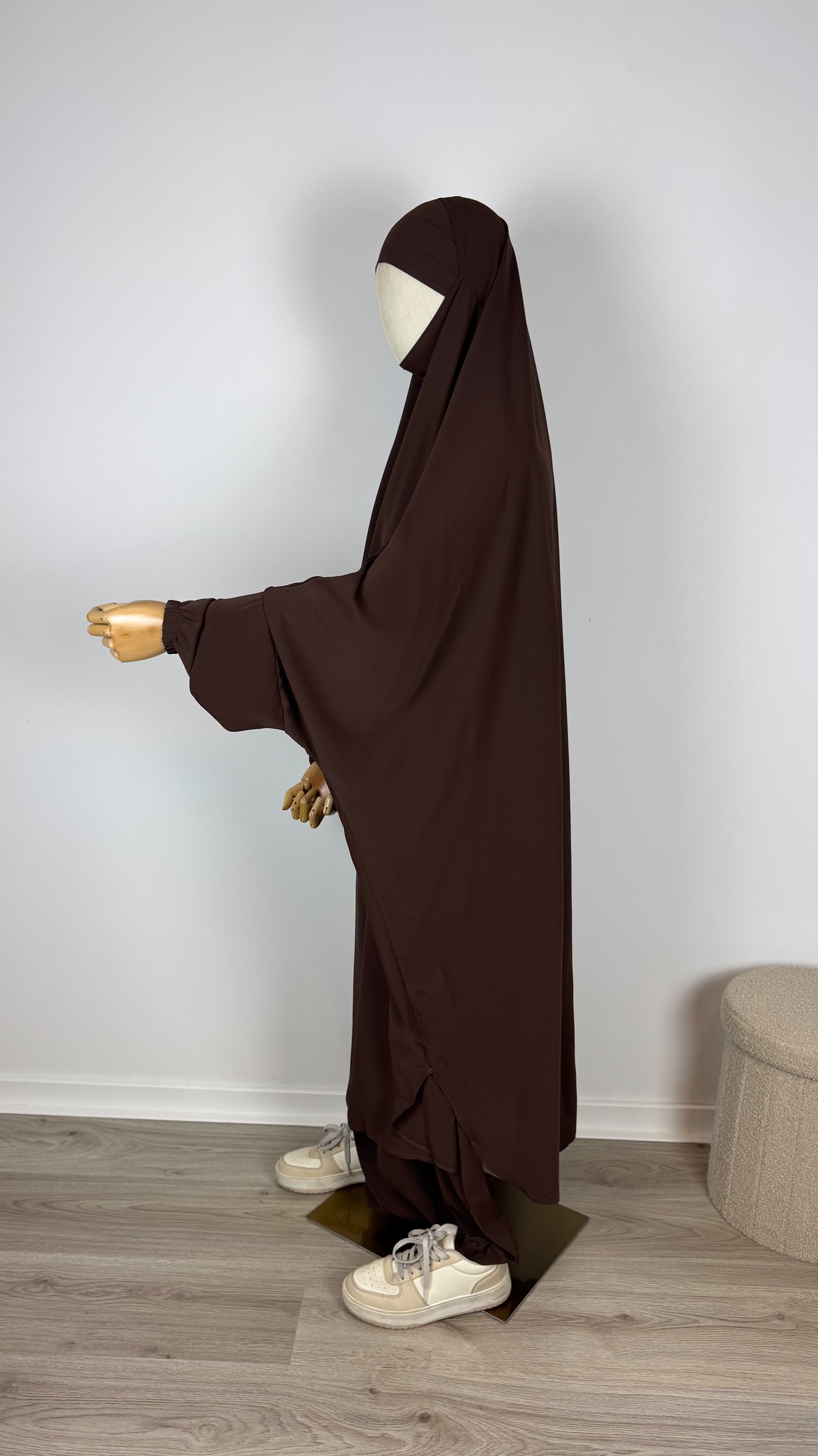 Jilbab Medina Silk with HALAL PANTS- Chocolate - Gamila Muslimah