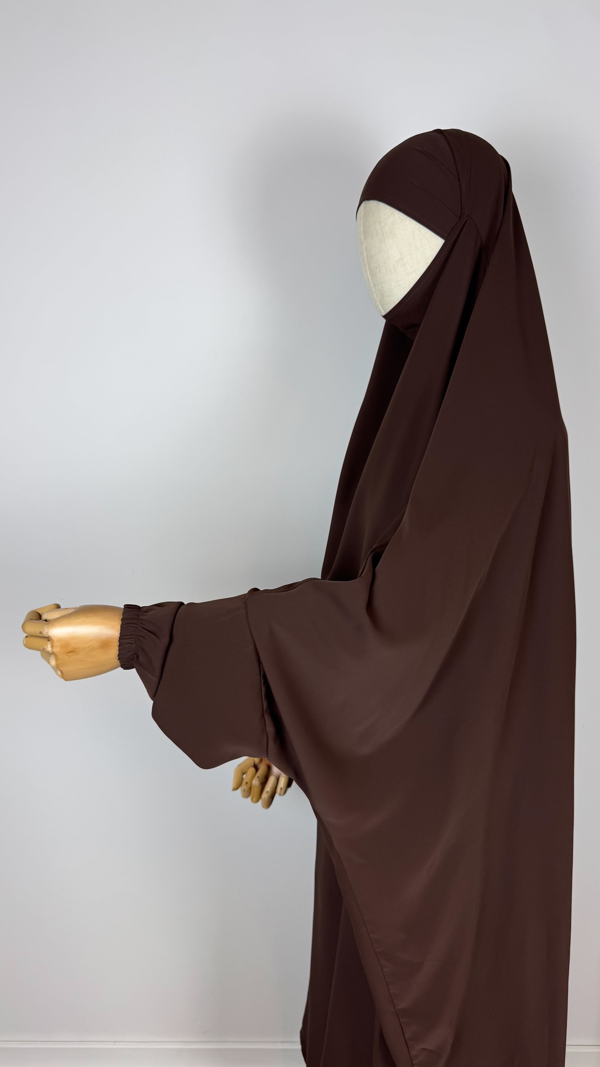 Jilbab Medina Silk with HALAL PANTS- Chocolate - Gamila Muslimah