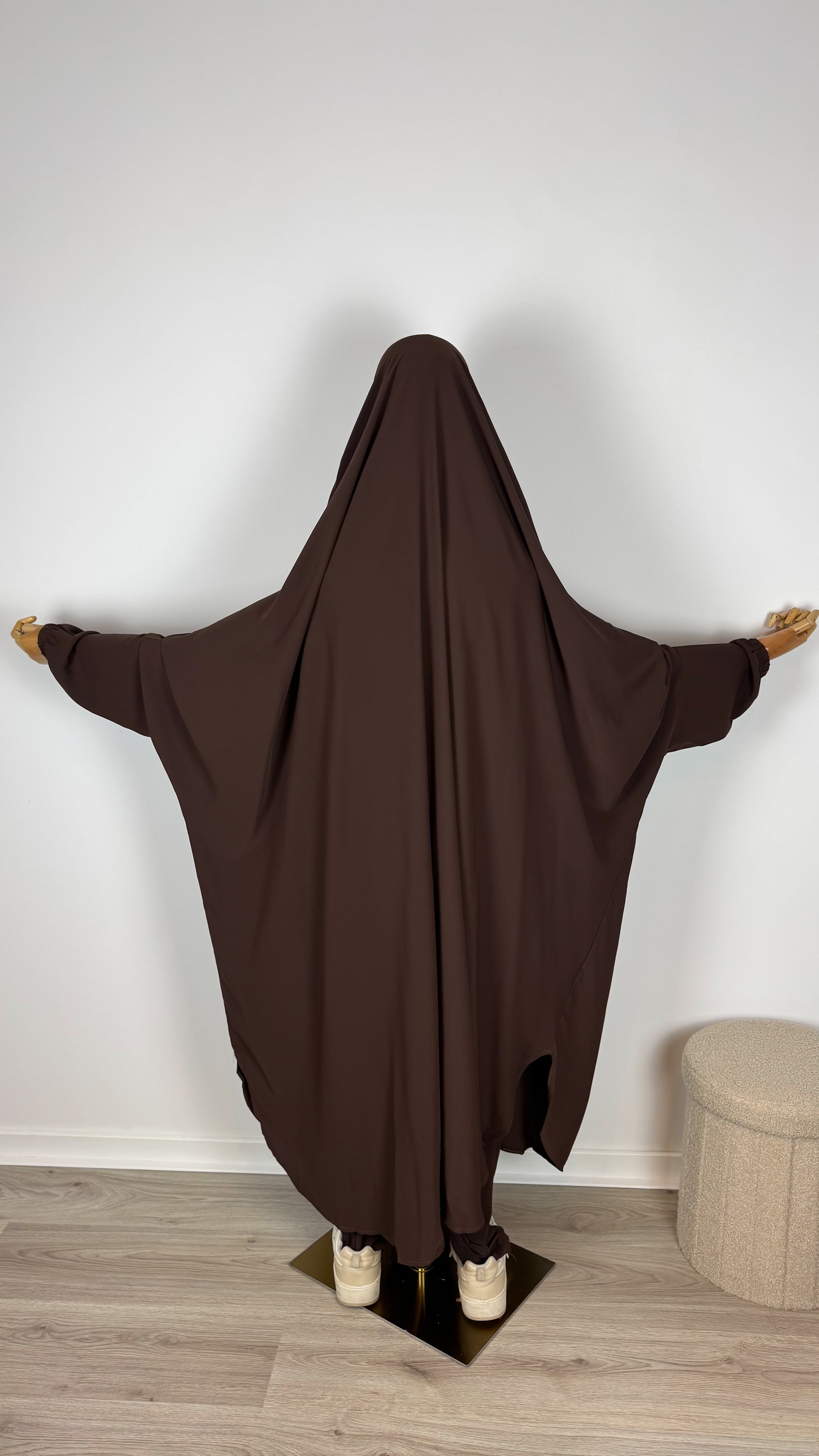 Jilbab Medina Silk with HALAL PANTS- Chocolate - Gamila Muslimah