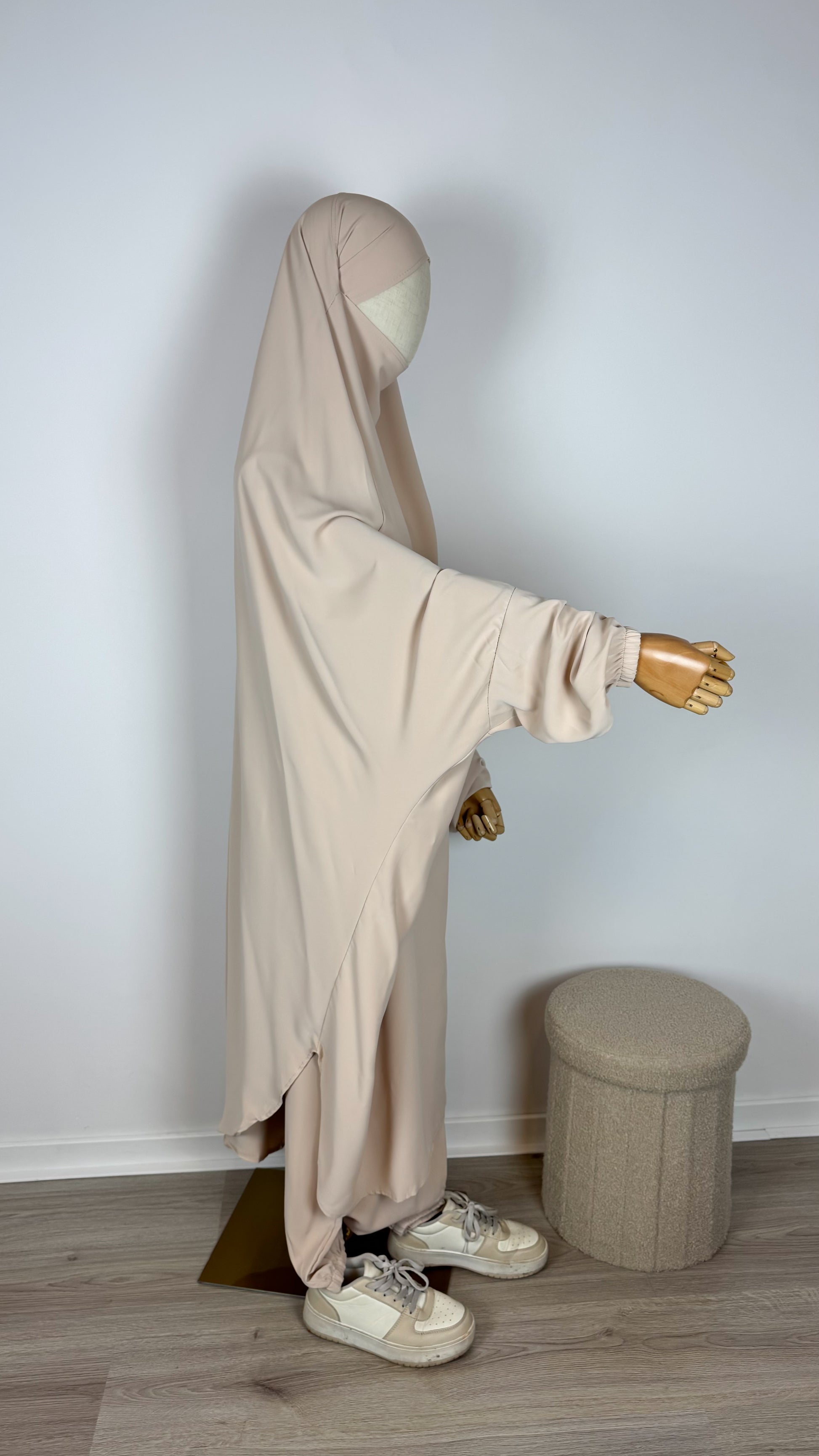 Jilbab Medina Silk with HALAL PANTS - Cream - Gamila Muslimah