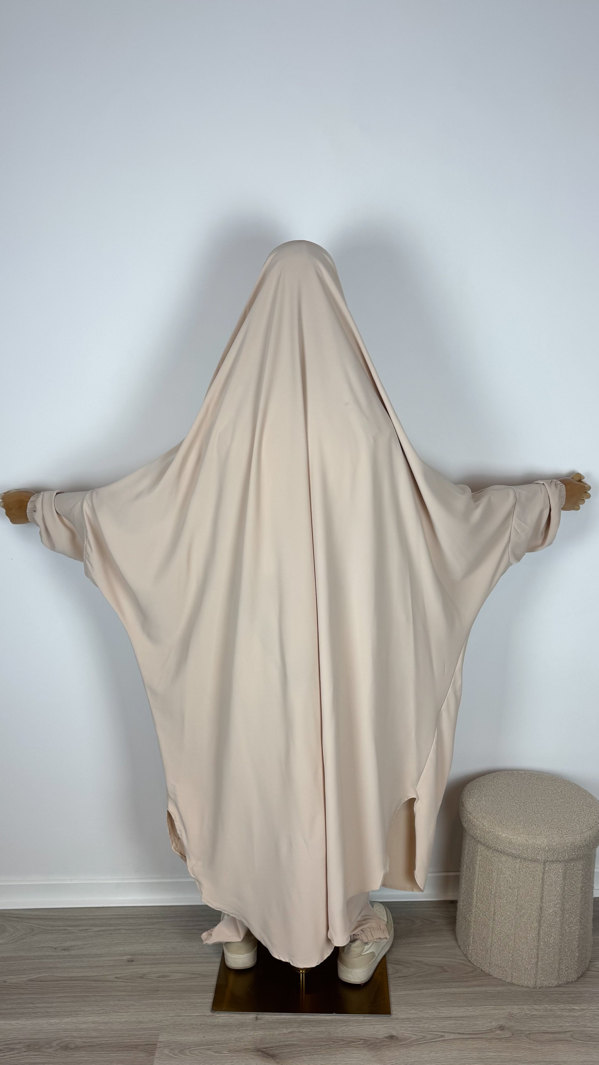 Jilbab Medina Silk with HALAL PANTS - Cream - Gamila Muslimah