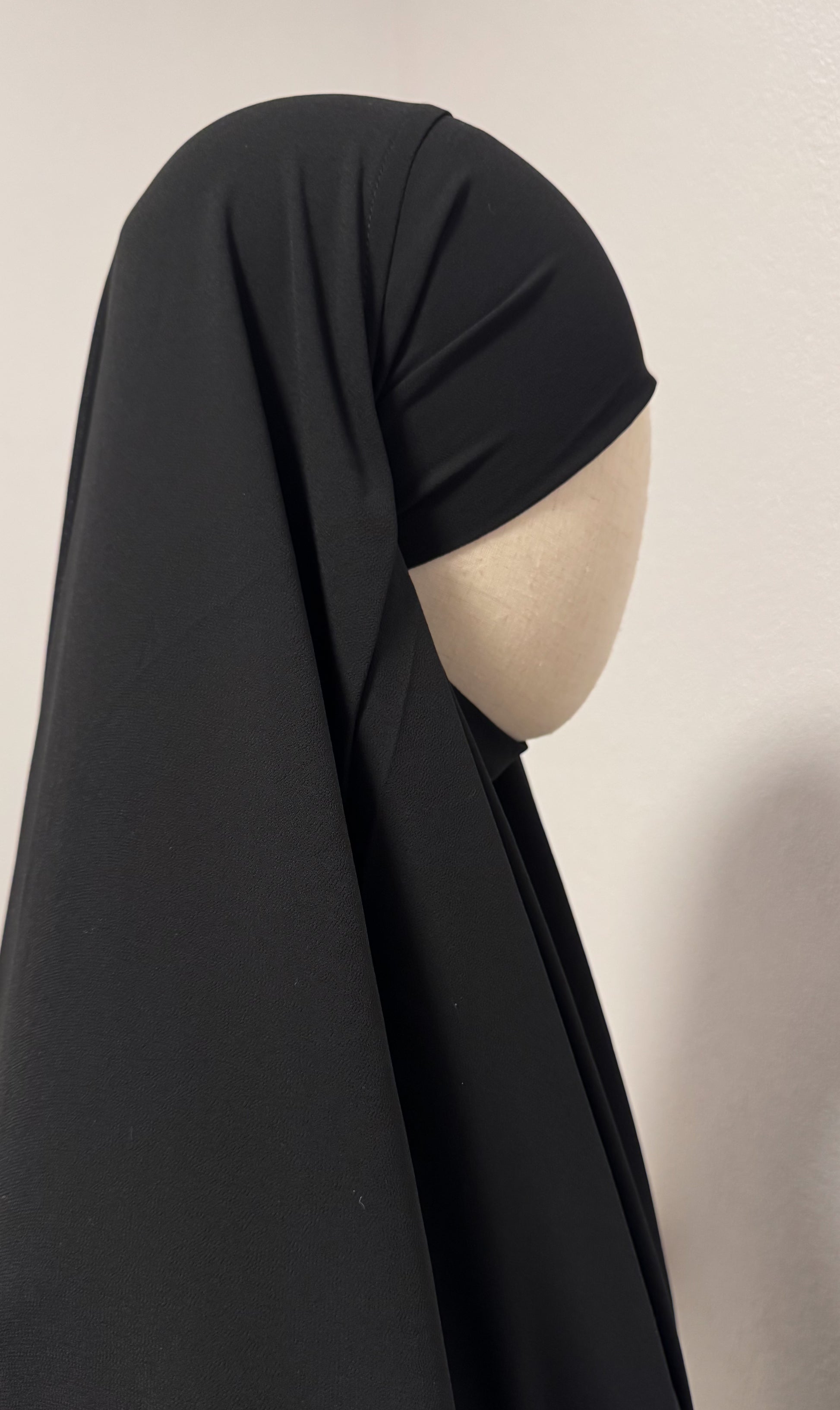 Khimar Ayah - Rounded 2 Layers - Black - Gamila Muslimah