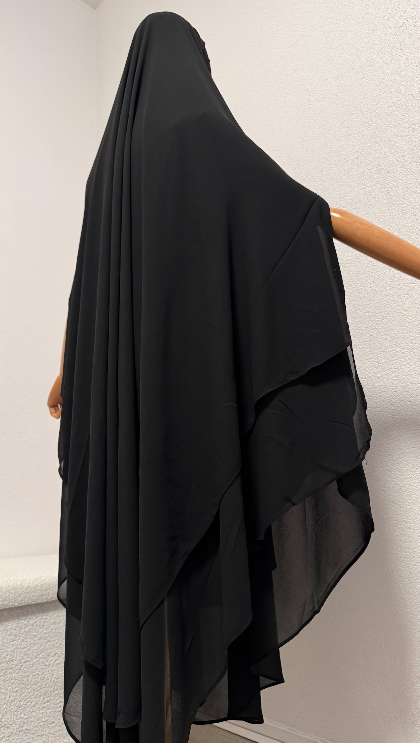 Khimar Ayah - Rounded 2 Layers - Black - Gamila Muslimah