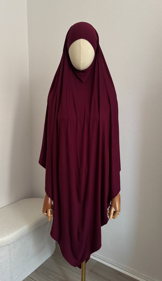 Khimar Jersey Bamboo - Bordeaux - Gamila Muslimah